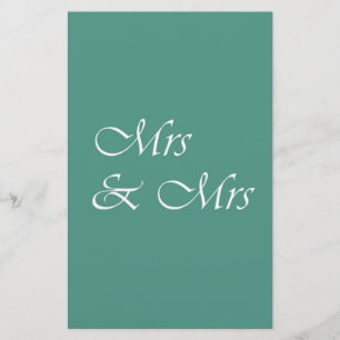 Mrs & Mrs Typography Stationery