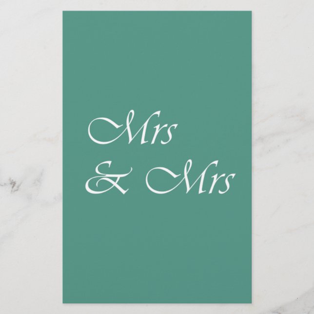 Mrs & Mrs Typography Stationery (Front)
