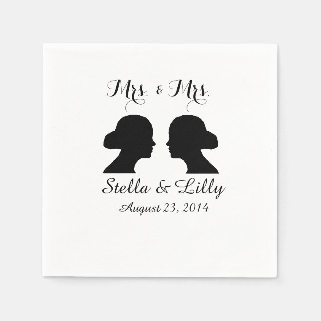 Mrs. & Mrs. Wedding Napkins (Front)