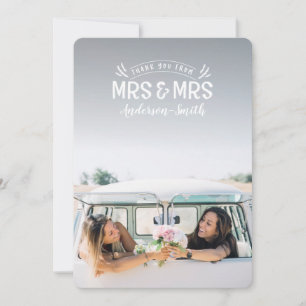 Mrs & Mrs wedding thank you cards. Card