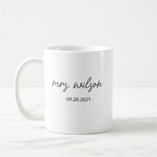 Mrs Mug Personalised Wedding Date Bride to Be Gift