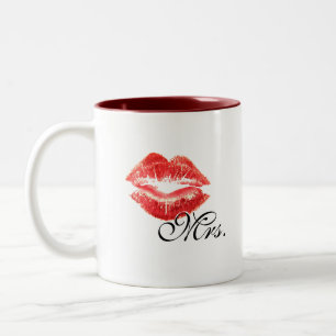 Mrs mug - with red lipstick lips