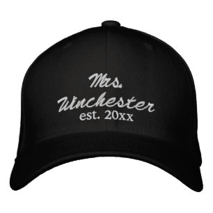 Mrs. Name Established date white custom script Embroidered Hat