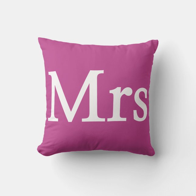 Mrs name letter Monogram - Mr and Mrs cushion (Front)