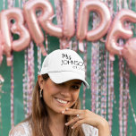 Mrs Name Newlywed Bride Monogram Trucker Hat<br><div class="desc">This design may be personalised in the area provided by changing the photo and/or text. Or it can be customised by clicking Personalise this Template and then choosing the click to customise further option and delete or change the colour of the background, add text, change the text colour or style,...</div>