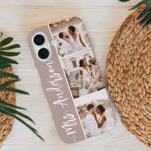 Mrs. New Name Wedding Couples Photo Collage iPhone 16 Case