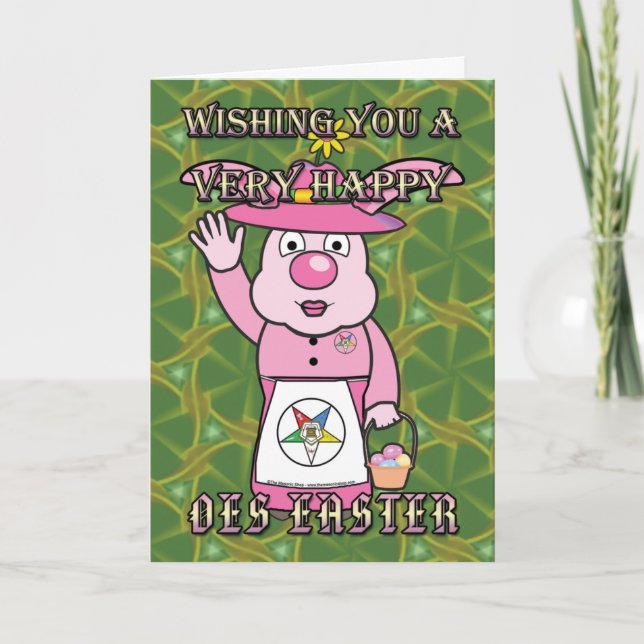 Mrs. OES Easter Bunny Holiday Card (Front)