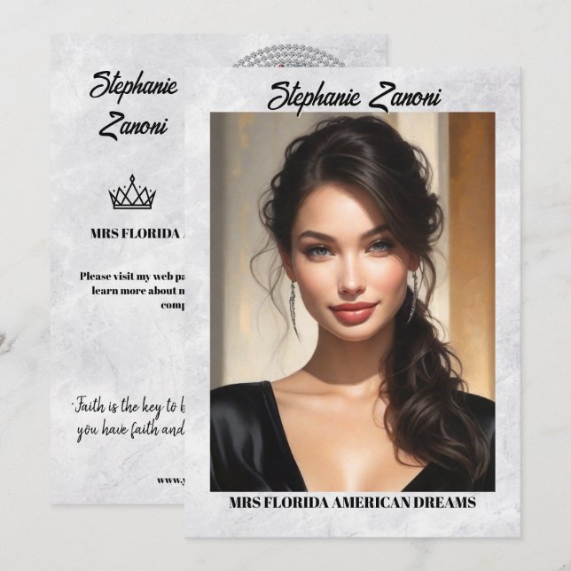 Mrs Pageant Autograph Card Marble Ice QR Code (Front/Back)