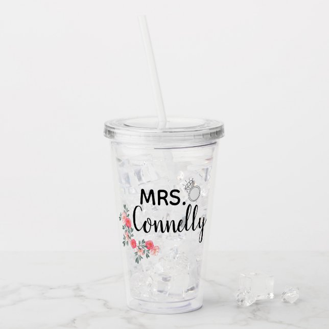 Mrs. Personalised Acrylic Tumbler (Front Ice)