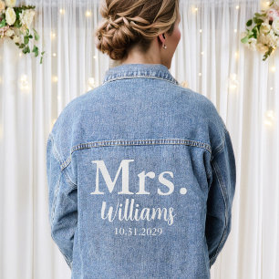 Mrs Personalised Bride Jean Denim Jacket