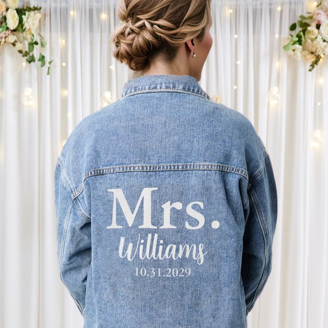 Mrs Personalised Bride Jean Denim Jacket (Mrs Personalized Bride Jean Denim Jacket
)