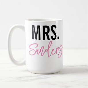 Mrs. Personalised mug for teacher or newlywed