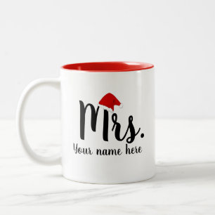 Mrs. Red Santa Sweatshirt Two-Tone Coffee Mug