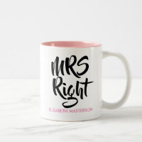 Mrs Right Personalised Name Fun