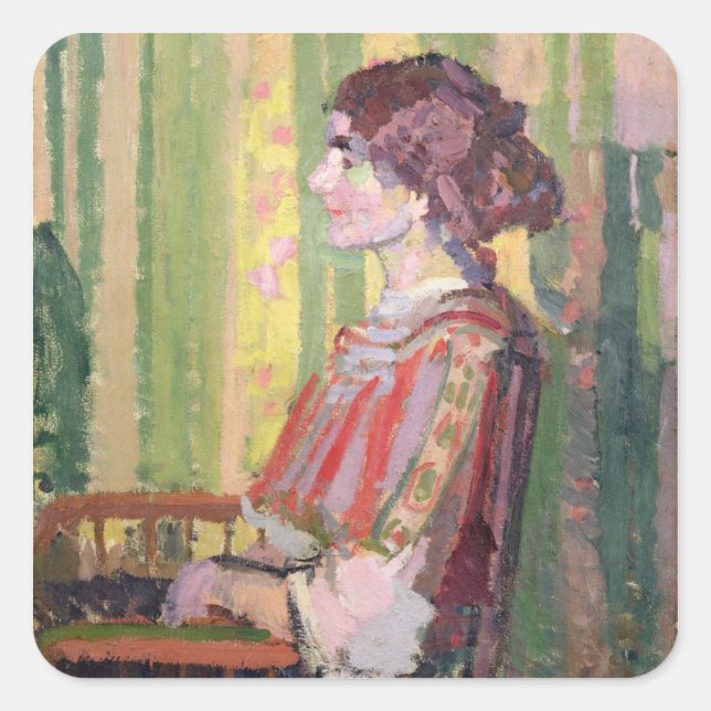 Mrs Robert Bevan, c.1913 (oil on canvas) Square Sticker (Front)