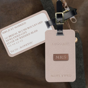 Mrs Rose Gold Honeymoon Luggage Tag