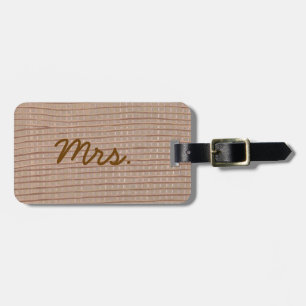 Mrs. Rustic Burlap Personalised Luggage Tags