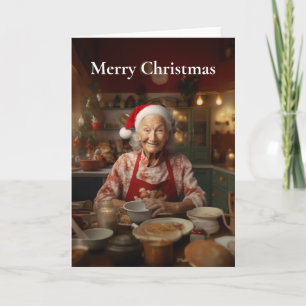 Mrs Santa Baking Cake Card