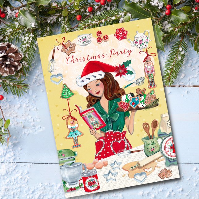 Mrs Santa Chirstmas Nutcracker Cookies Kitchen Invitation (Mrs Santa Chirstmas Nutcracker Cookies Kitchen Invitation)