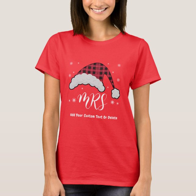 Mrs Santa Claus Christmas Couples Matching Pyjamas T-Shirt (Front)