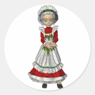 Mrs. Santa Claus Christmas Stickers