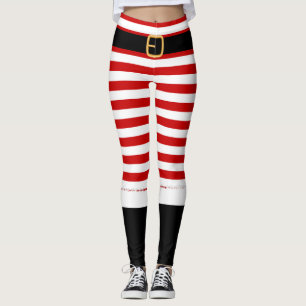 Mrs. Santa Claus red and white Leggings