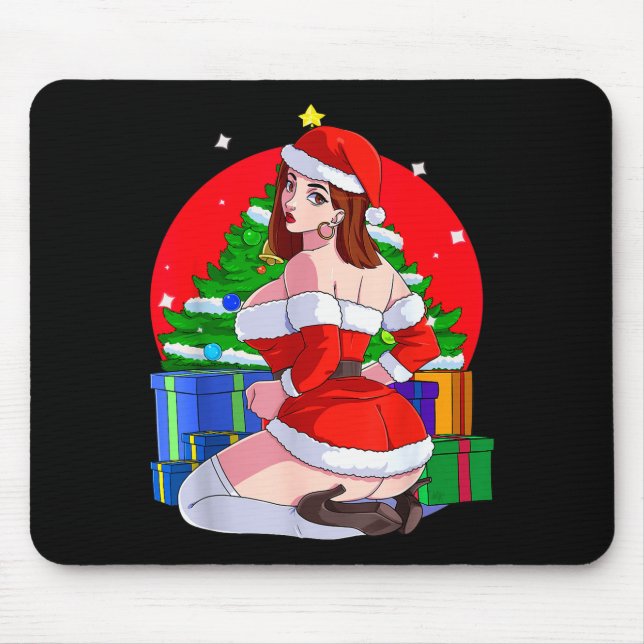 Mrs Santa Claus Y Mama Christmas Pajamas Xmas Gift Mouse Mat (Front)