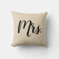 Mrs Script Bedroom Wedding Pillow