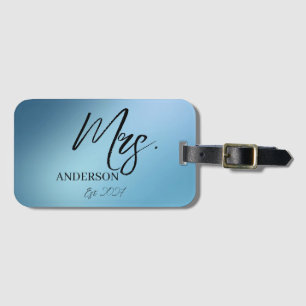 Mrs Script Custom Name Newlywed Honeymoon Luggage Tag