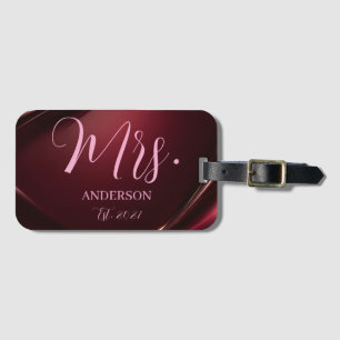Mrs Script Custom Name Newlywed Honeymoon Luggage Tag