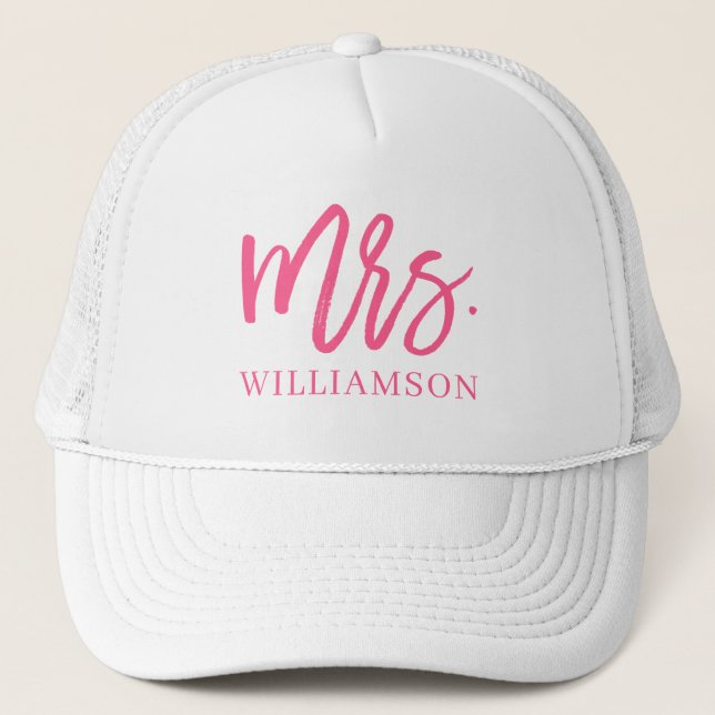Mrs. Script Personalised Trucker Hat (Front)