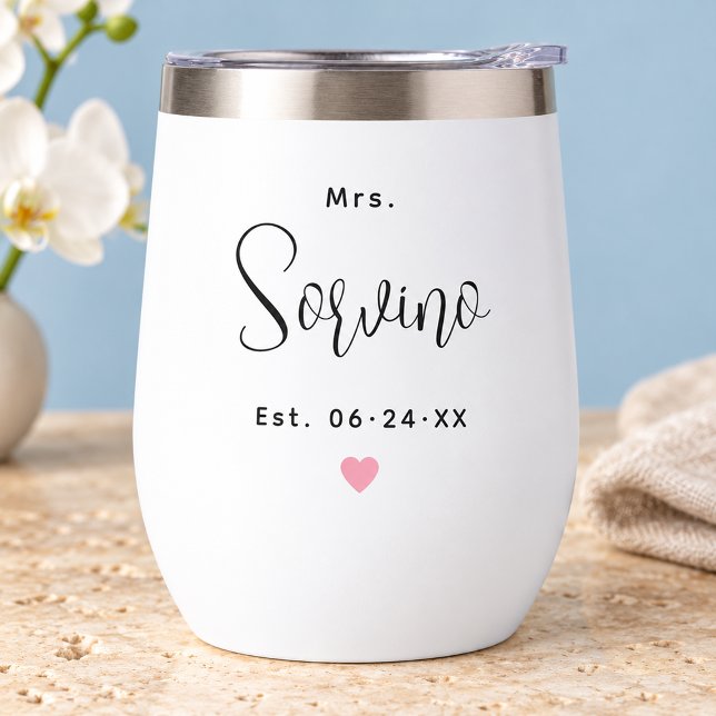 Mrs Script Wedding Date Custom Last Name (Creator Uploaded)