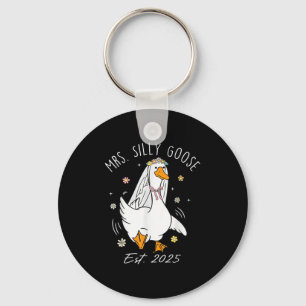 Mrs. Silly Goose Couple Matching Wedding Funny Bri Key Ring