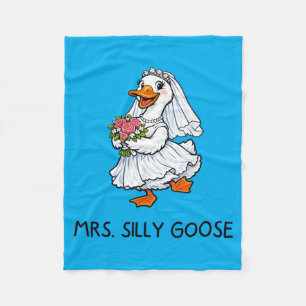 Mrs Silly Goose Wedding Bachelor Party Funny Fleece Blanket
