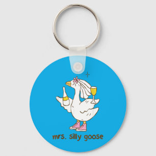 Mrs Silly Goose Wedding Bachelorette Party Key Ring