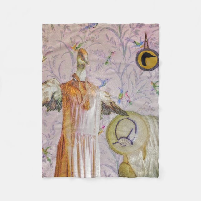 Mrs. Smew's Portrait Fleece Blanket (Front)