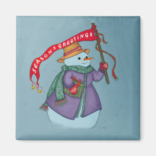 Mrs Snowmans Special Delivery  Christmas Magnet