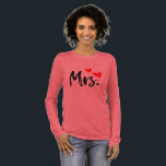 Mrs. T-Shirt – Cute Red Heart Wife Design Tri-Blend Shirt<br><div class="desc">Show off your "Mrs." status in style with this adorable t-shirt featuring a bold black script and two red hearts. Whether you're a bride-to-be, newly married, or proudly taken, this tee adds charm to any outfit. Great for casual wear, honeymoon trips, bridal showers, or as a thoughtful gift for your...</div>
