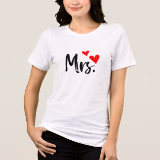 Mrs. T-Shirt – Cute Red Heart Wife Design Tri-Blend Shirt
