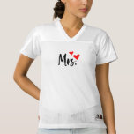 Mrs T-Shirt with Red Hearts – Cute Romantic Gift<br><div class="desc">Show off your "Mrs." status in style with this adorable t-shirt featuring a bold black script and two red hearts. Whether you're a bride-to-be, newly married, or proudly taken, this tee adds charm to any outfit. Great for casual wear, honeymoon trips, bridal showers, or as a thoughtful gift for your...</div>
