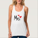 Mrs. Tank Top – Cute & Modern Heart Design<br><div class="desc">Celebrate love and wifey pride with this charming “Mrs.” tank top, featuring playful red hearts and a sleek black script. Perfect for brides, newlyweds, anniversaries, or simply showing off your happily-ever-after in style. This soft, breatheable tank is great for workouts, bachelorette trips, or casual everyday looks. A fun and meaningful...</div>