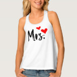 Mrs. Tank Top – Cute & Modern Heart Design<br><div class="desc">Celebrate love and wifey pride with this charming “Mrs.” tank top, featuring playful red hearts and a sleek black script. Perfect for brides, newlyweds, anniversaries, or simply showing off your happily-ever-after in style. This soft, breatheable tank is great for workouts, bachelorette trips, or casual everyday looks. A fun and meaningful...</div>