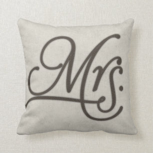 Mrs Textured Throw Pillow
