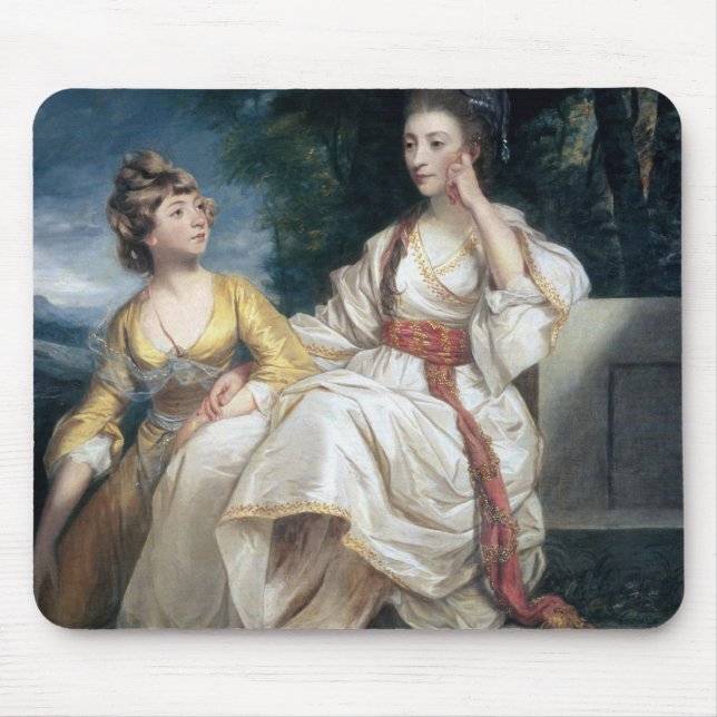 Mrs Thrale and her Daughter Hester  1777-78 Mouse Mat (Front)