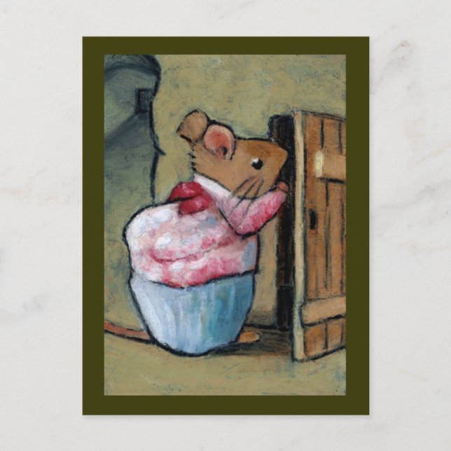 MRS TITTLEMOUSE (in Oil Pastel) After B. Potter Postcard (Front)