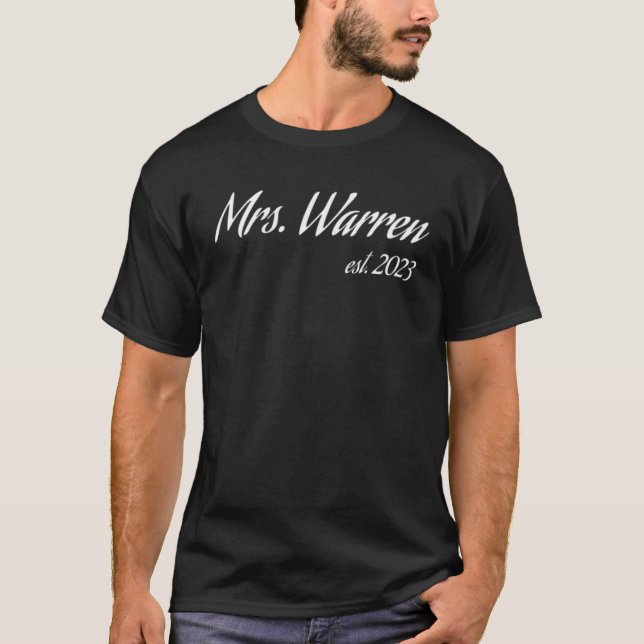 Mrs WARREN 2023 new bride bridal shower wedding T-Shirt (Front)