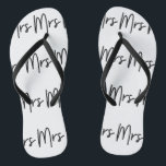 Mrs Wedding/Bucks/Wedding Rehearsal Thin Strapped  Flip Flops<br><div class="desc">What better way to announce that your a proud Mrs then with these cool thin strapped thongs/flip flop, footwear. Strap comes in a variety of colors. Also available in white base. Style: Adult Flip Flops, Thin straps The beach is calling, and these jandals are your answer! Pay ode to the...</div>