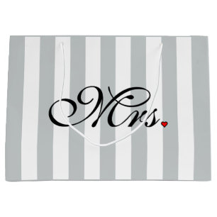 Mrs. Wife Bride Click to Customise Colour Stripes Large Gift Bag
