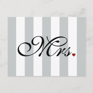 Mrs. Wife Bride Click to Customise Colour Stripes Postcard