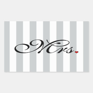 Mrs. Wife Bride Click to Customise Colour Stripes Rectangular Sticker